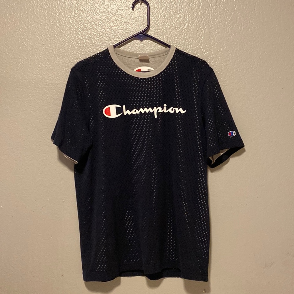 Champion Jersey Mens Tee Size Large Blue